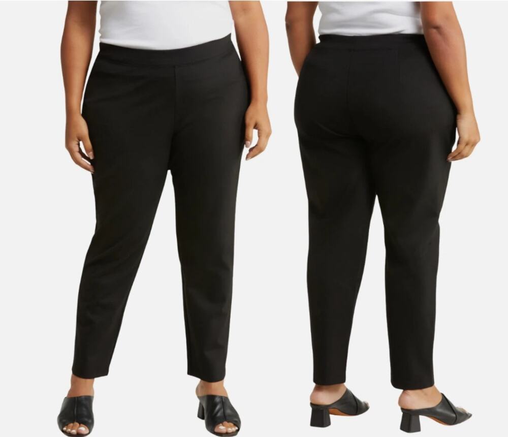 Eileen Fisher Black Washable Stretch Crepe Slim Ankle Pant Women’s 3X